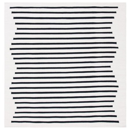 Safavieh 8 x 8 ft. Montauk Hand Woven Square Area Rug Ivory & Black MTK313A-8SQ